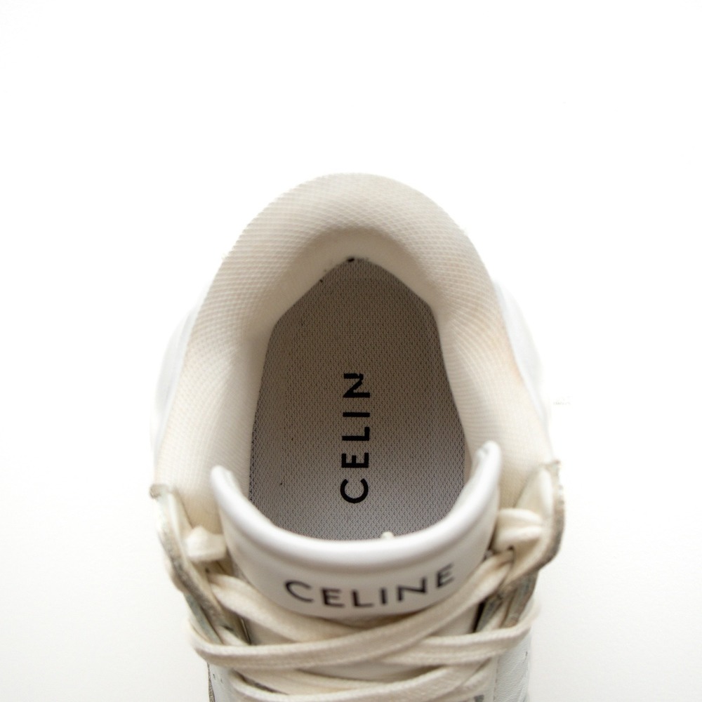 CELINE CT-02 Womens White Calf Leather High-Top Logo Sneakers SIZE‎ 37 EU / 7 US - Picture 15 of 15